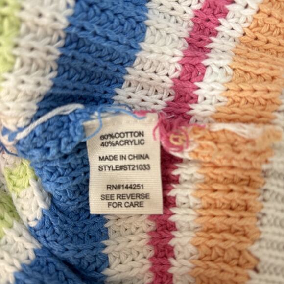 Jessica Simpson Rainbow Cropped Button Front Cardigan M - Picture 12 of 14